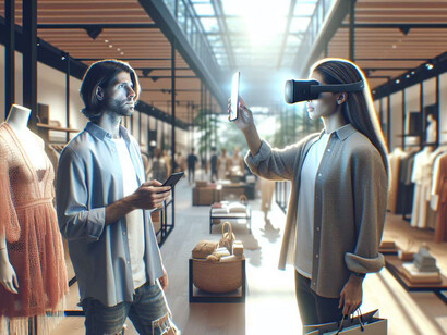 Exploring the world of fashion through VR glasses while shopping