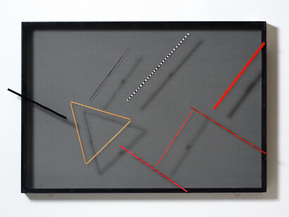 Grazia Varisco, Tavola magnetica trasparente. Lineare variabile, 1960, wire mesh with mobile elemets, 70 x 100 cm, photo by Thomas Libis, courtesy  Cortesi Gallery, Grazia Varisco