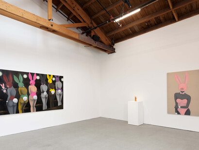 Installation of Ryan Wilde: Imagine There’s No Bunny, 2023. Courtesy of the Artist and UTA
Artist Space.