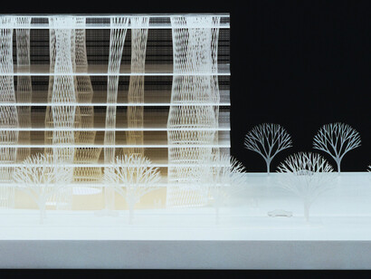 Toyo Ito & Associates, Architects.
Sendai Mediatheque, Miyagi, Japan. 1995–2001.
Model: acrylic, 10 5/8 x 31 1/2 x 29 1/8″ (27 x 80 x 74 cm).
The Museum of Modern Art, New York. Gift of the architect in honor of Philip Johnson.
© 2015 Toyo Ito