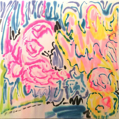 Saira McLaren, WInter Path, 2014, pigments and dye on raw canvas, 64 x 59 inches