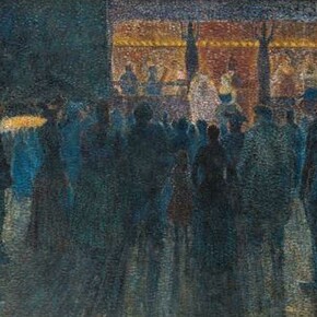 Louis Hayet (French, Pontoise 1864-1940 Cormeilles-en-Parisis), Fair at Night, the Sideshow (Fête foraine la nuit, la parade), 1888, Oil on canvas, 28 3/4 x 36 1/4 in. (73 x 92 cm). Association des Amis du Petit Palais, Geneva

