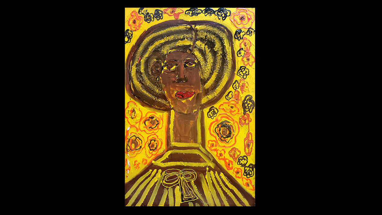 Yang Si Young, Elegance woman, 72x89cm, mixed media on canvas 