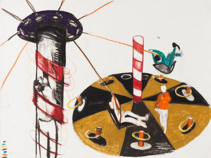 Ericka Beckman, Study for center of the spin (you the better), 1983. Courtesy of The Drawing Center