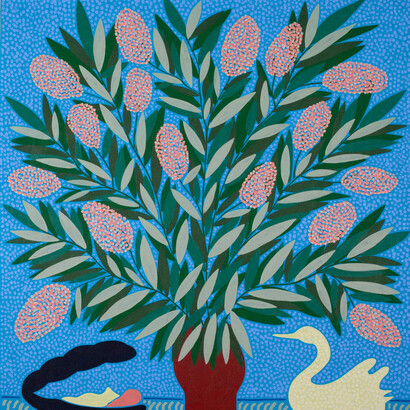 Anders Scrmn Meisner, Great nap white swan fresh lilacs, 2025. Courtesy of The Pit 