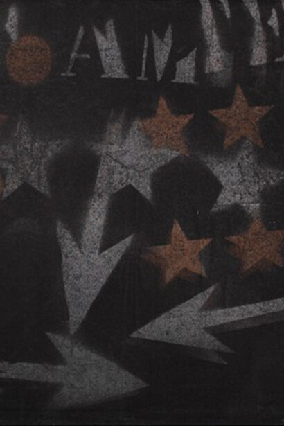 Franco Angeli, Senza titolo, 1963, tecnica mista su tela con velatino