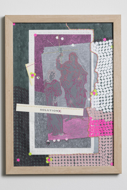 Matt Damhave Untitled (A Solution), 2018 Ink, thread, and paper 29,7 x 21 cm. Courtesy of V1 Gallery and the photographer Jan Søndergaard 