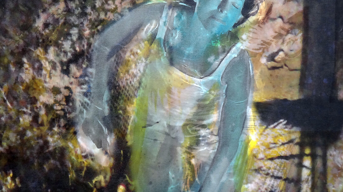 All images: Christine Barbe, Panoramic, series, L’imaginaire des lieux (Imaginary places), 2014/2015
Paint, ink, ballpoint pen and mixed media on photograph, printed on canvas, 70 x 140 cm 
Courtesy Galerie Eric Mouchet