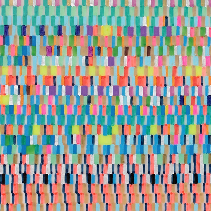 Kathryn Refi, Detail: “Every Word I Spoke, Arranged Alphabetically,” 2014, Paint pen on frosted mylar, 24 x 24 inches