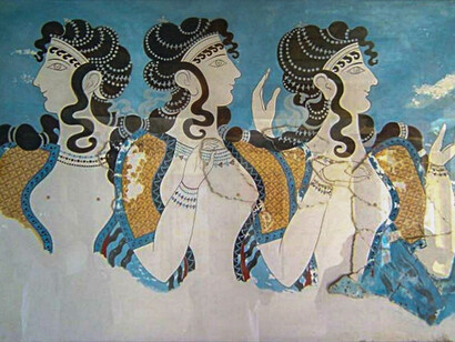 Fresco from the Palace of Knossos, Crete, Greece