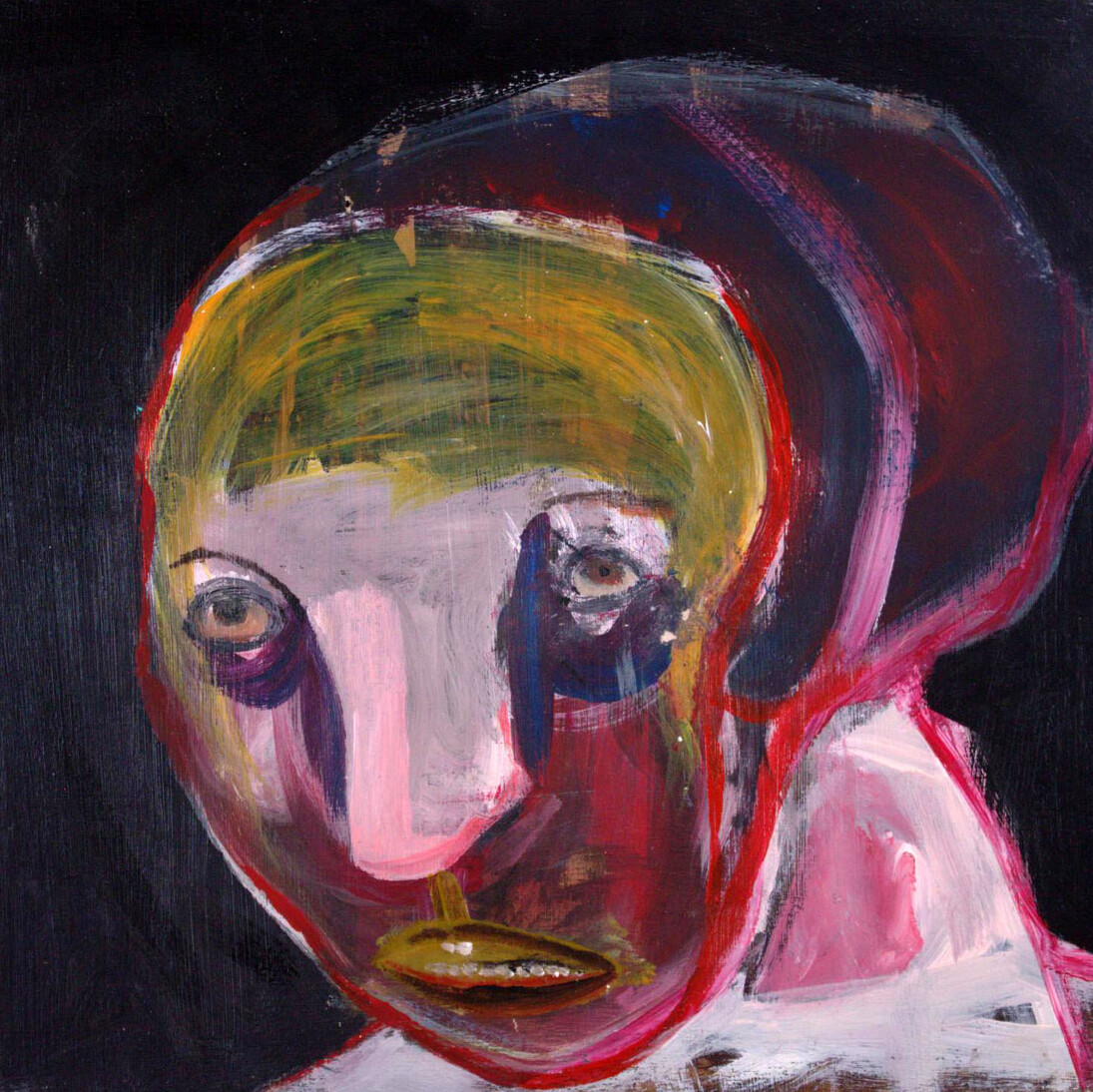 Ignazio Giordano, Pena e Panico, 2017, acrilico su tavola, 40 x 40 cmdittico - destra