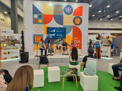 Vista del stand de economía creativa, Expocomer, Amador, Ciudad de Panamá, Panamá, 2024 