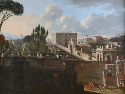 Matthias Withoos (attr.), Villa Aldobrandini, 1648-53, olio su tela. Museo di Roma