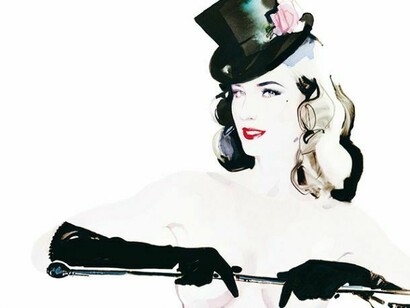 Dita von Tease in A Magazine Curated by Stephen Jones - illustrated by David Downton
