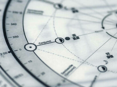 An astrology chart showing the New Moon in Pisces, Full Moon in Virgo, the lunar cycle, and both solar and lunar eclipses