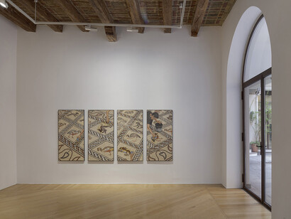 Vedute dell'installazione, Omar Mismar, Milano, 2025. Foto di Stefano Maniero. Per gentile concessione dell'artista e Secci