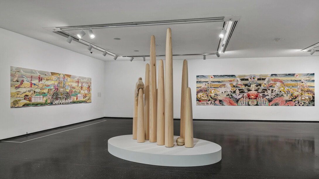 Andrea Carlson, Shimmer on horizons, exhibition view. Courtesy of MCA Chicago