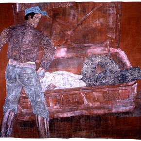Leon Golub, White Squad IV (El Salvador), 1983, acrylic on linen, 304.8 x 386.1 cm, Collection of Ulrich and Harriet Meyer