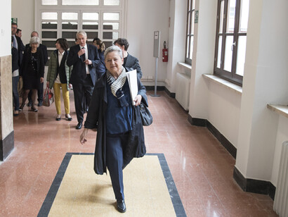 Marilena Adamo a un'inaugurazione