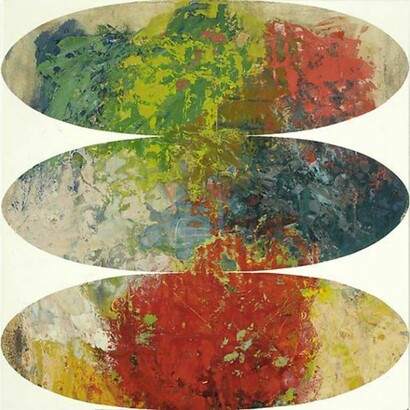 Perry Burns, Epoch, 2014, oil on paper, 16 x 16 inches