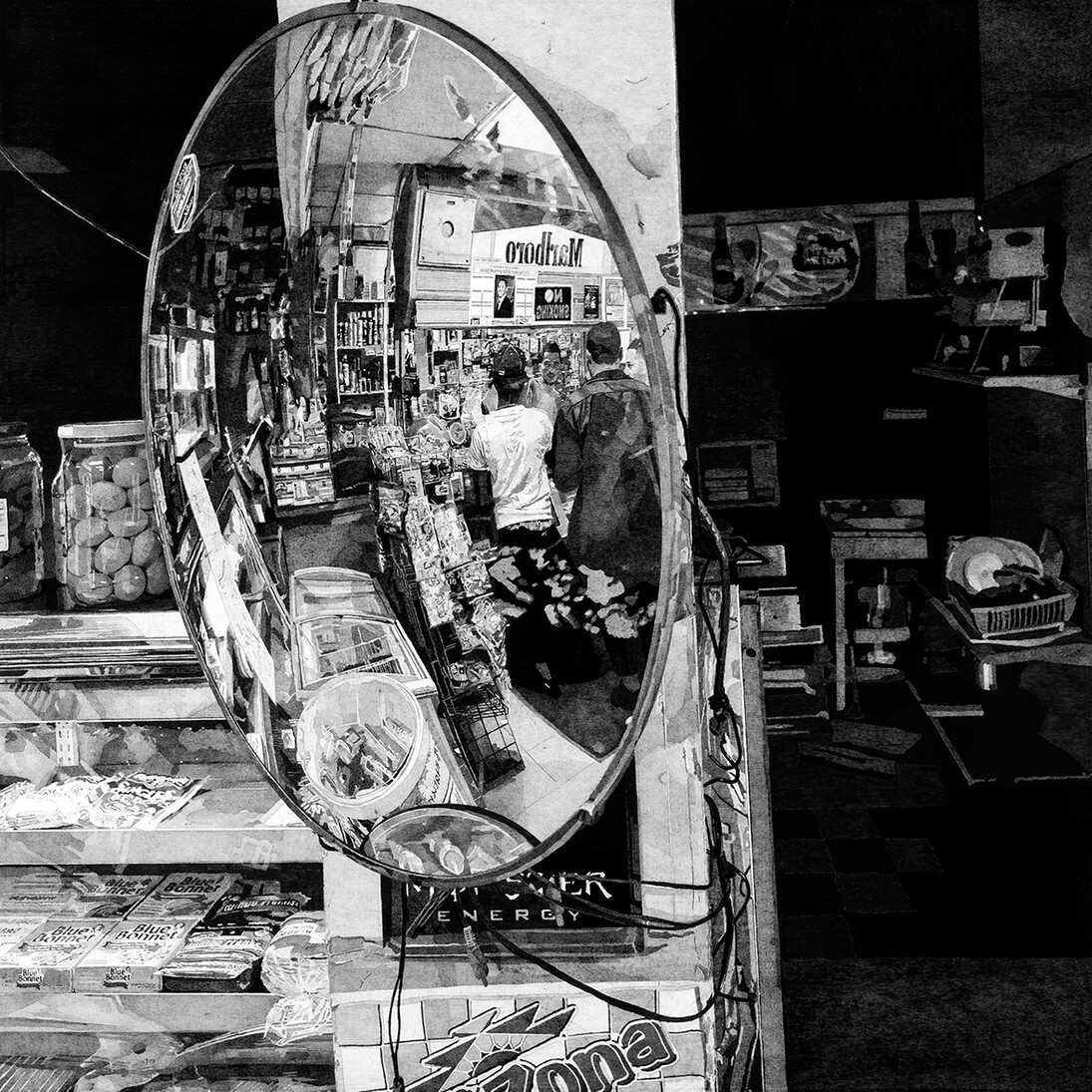 Jerome Soimaud, Jenin's, charcoal & graphite on canvas, 60 x 60, 2013. Courtesy Yeelen Gallery