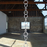 Yazid Oulab, Chaîne (Chain), 2009, Nails, Variable dimensions, Artwork produced during the artist's residency at Atelier Calder in Saché, France 