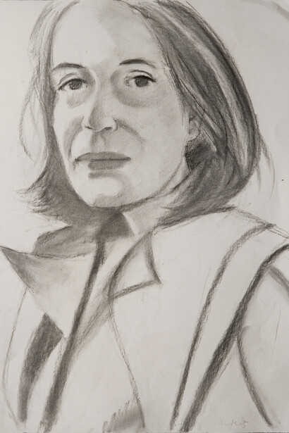 Alex Katz. Ada, 2004, carboncino su carta / charcoal on paper , cm 58,5 x 40,5. Courtesy Galleria Monica De Cardenas