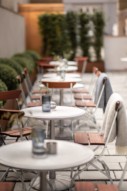 The Brasserie restaurant at Nobis Hotel, where refined design and a warm, inviting atmosphere make every meal an experience of understated luxury, Copehagen, Denmark