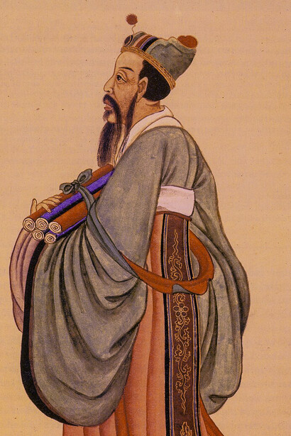 Anónimo, Retrato de Confucio (detalle), siglo XVIII
