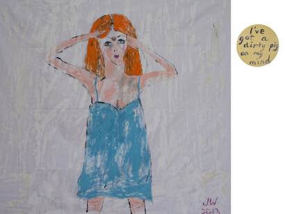 Jenny Watson, I’ve Got a Dirty Pig on my Mind, 2013, image courtesy the artist, Galerie Transit, Mechelen and Verlag für zeitgenössische Kunst und Theorie © the artist. Photograph: Bert de Leenheer