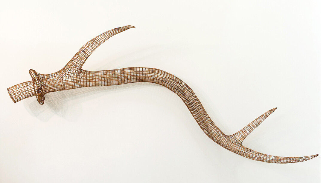 Antler No.2, 2015, bamboo, rattan, wire, 47 ¼ x 156 ¼ x 17 ¾ in. (120 x 397 x 45 cm)
