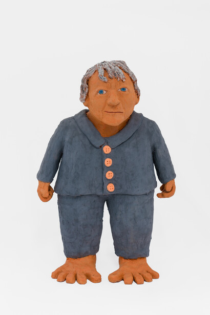 Sally Saul, New Pajamas, 2023, Clay and glaze, 53.3x34.3x16.5 cm. Courtesy the artist and Venus Over Manhattan, NYC
