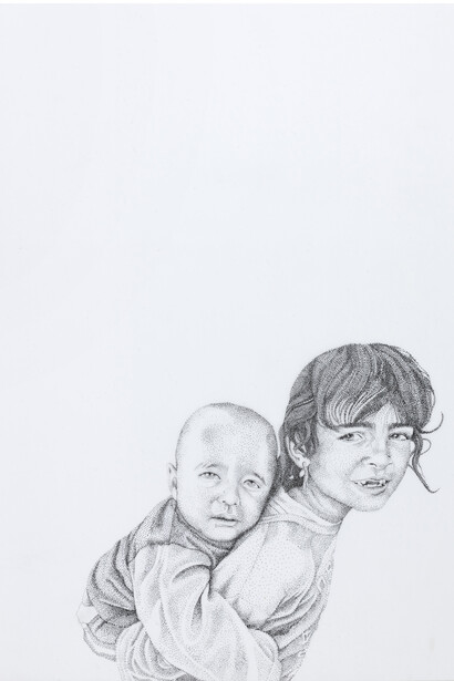 Faiza Butt, Double, 2014, Ink on polyester film, 49 x 28 cm (19 ¼ x 11 in)