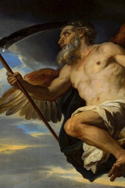 Giovanni Francesco Romanelli; Cronos y su hijo, s. XVII (detalle)