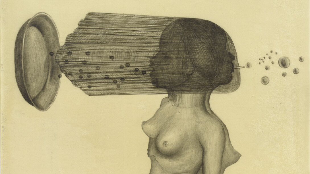 Sandra Vasquez de la Horra, De perlas y Burbujas 2014. Graphite on paper, wax 81,5x61cm