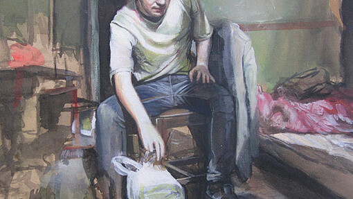 Laura Oldfield Ford, Room 1, Oil on MDF