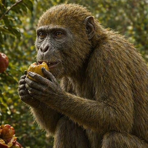 Questa specie rappresenta un importante tassello evolutivo perché mostra una combinazione unica di tratti che la collegano ad altri ominoidei sia africani sia eurasiatici. Qui un'ipotetica ricostruzione grazie all'ausilio dell'IA