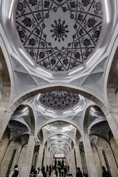 A stunning subway passage blending art and architecture, found in Tashkent, Uzbekistan