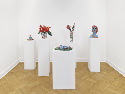 Elvira Bach, So rot, so rot, ausstellungsansicht. Mit freundlicher genehmigung der Galerie Friese