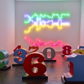 Robert Indiana, One through Zero (NUMBERS), 1978-2003, alluminio policromo, cm. 45 x 45 x 22.5 (ognuno) - Courtesy Galleria d'Arte Maggiore G.A.M., Bologna (Italy)
