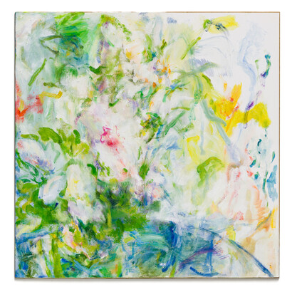 Barbara Stafford, Every Summer, 2023, water soluable oil on panel, 12x12 inches (13x13 framed). Courtesy the artist and PDX Contemporary Art
