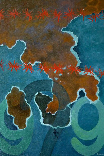 Agostino De Romanis - The new Italy, 2009 oil on paper - cm 76 x 56
