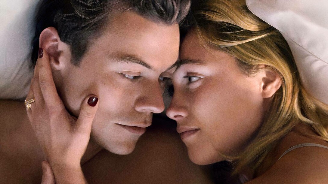 Poster for the movie "Don't Worry Darling" starring Harry Styles and Florence Pugh