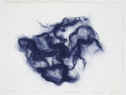 Sheila Hicks, Drawing with Fiber I, 2014, Fiber, 12 x 16 inches, 30.5 x 40.6 cm © Sheila Hicks; courtesy of Sikkema Jenkins & Co., New York