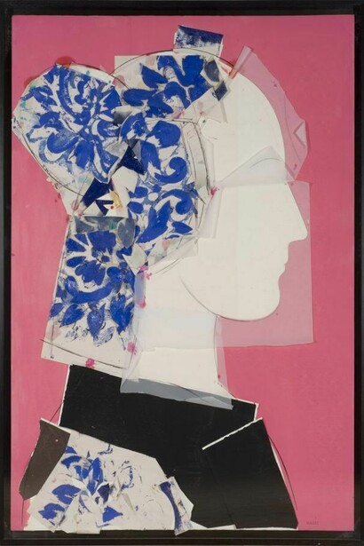 Perfil I, 2013, collage, 90 x 67 in. 228.6 x 170.2 cm © Manolo Valdés, courtesy Marlborough Gallery, New York