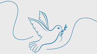 Symbole universel de paix, la colombe blanche reflète les idéaux de l'Université pour la Paix, dédiée à promouvoir un monde plus harmonieux et juste