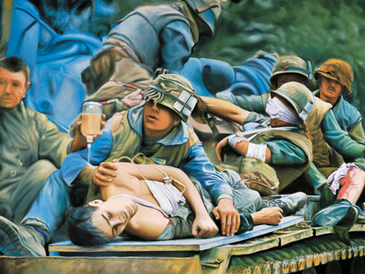 Franz Gertsch, Vietnam (détail), 1970. Avec l'aimable autorisation du Kunstmuseum Bern