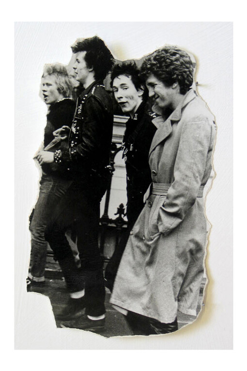 Jamie Reid, Untitled (Torn Press Shot), 1979, torn photographic print, mm 210 x 130, Jamie Reid copyright Sex Pistols Residuals  
