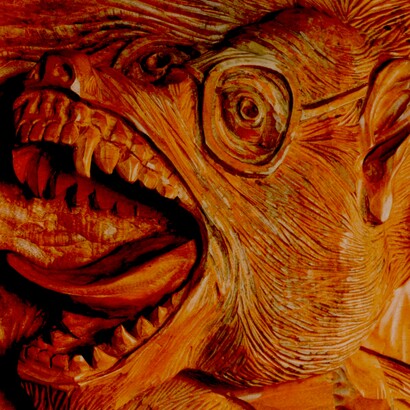 «La maldición» (1997), talla en madera de cedro