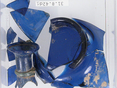 Fragments from glass vessels used as architectural decoration